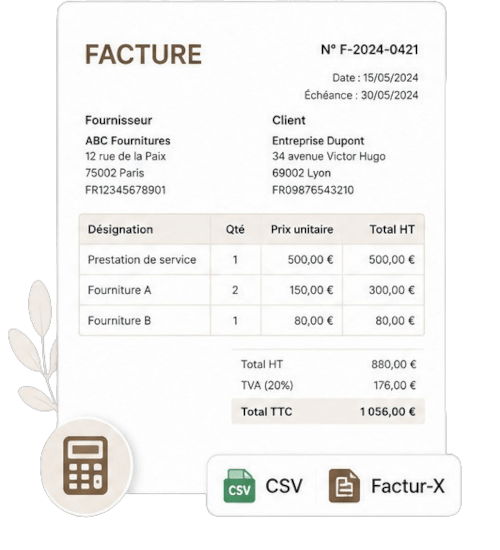 Sukellos - Conversion facture PDF - CSV Facture électronique Factur-X